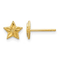 10k Polished & D/C Star Post Earrings
