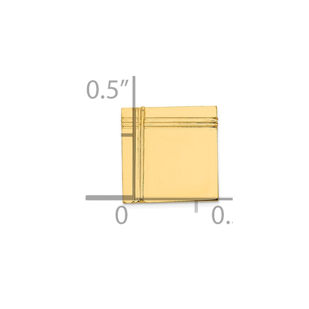 10K Men's Square with Line Design Tie Tac