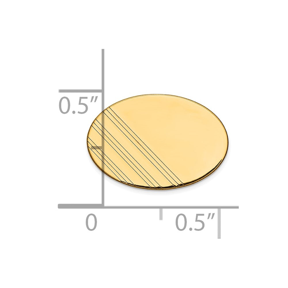 10k Men's Oval w/Line Design Tie Tac