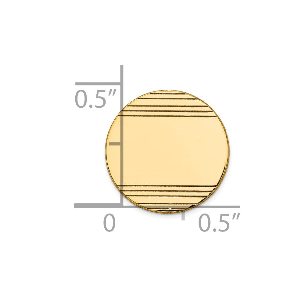 10k Men's Circular w/Line Design Tie Tac