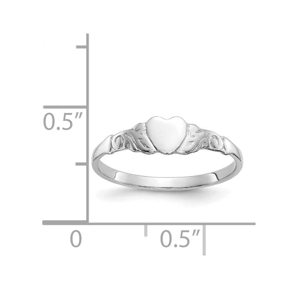 10k White Gold Heart Ring