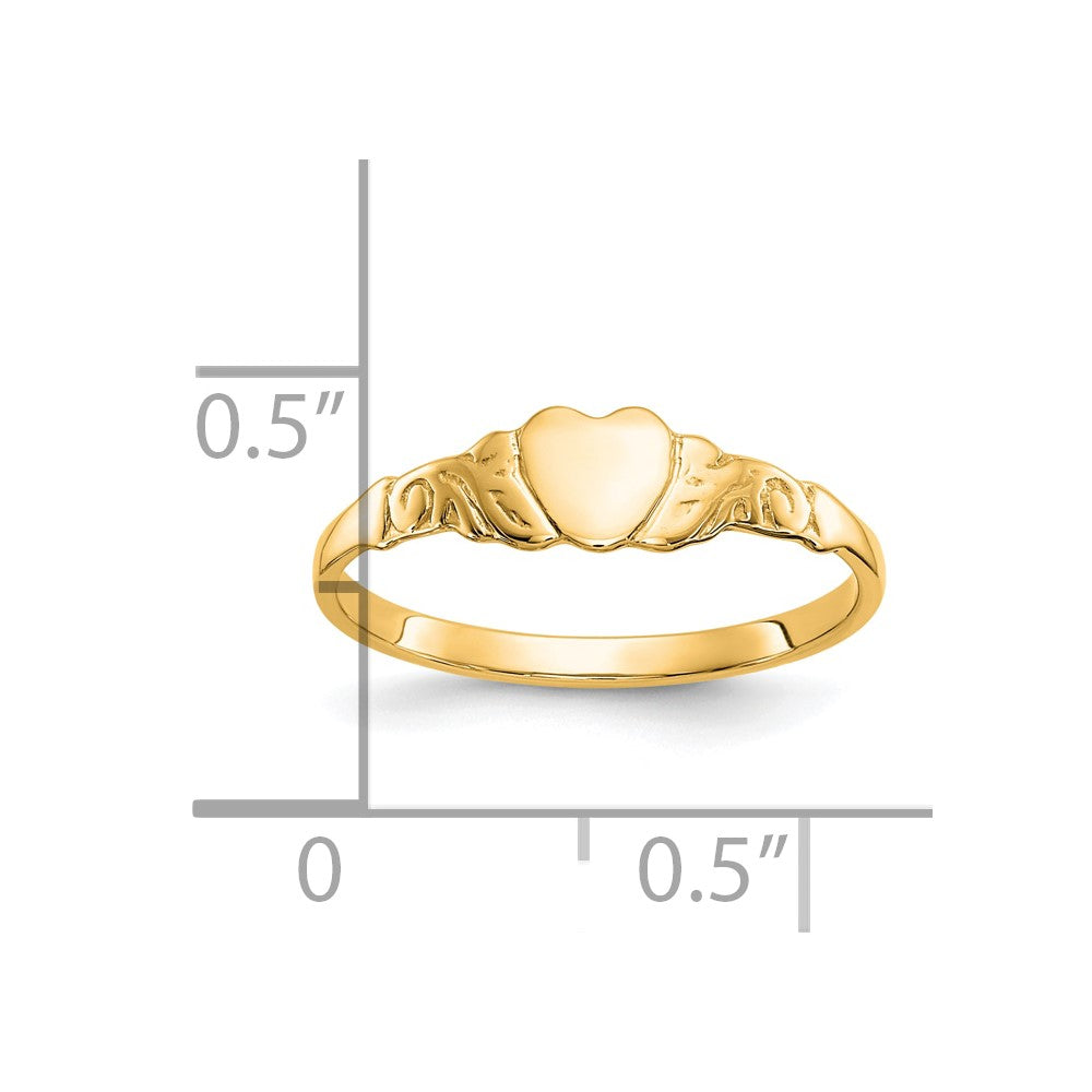 10K Heart Ring