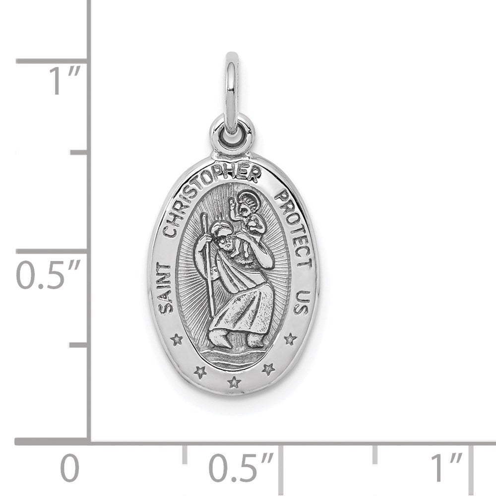 10K White Gold St. Christopher Medal