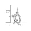 10k White Gold Diamond-cut Initial D Charm