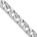 10k White Gold 7.5mm Hand Polished Fancy Link Chain