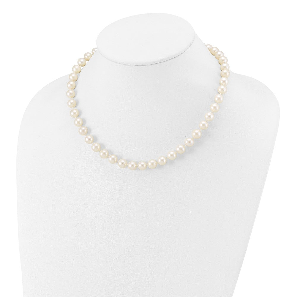 10k 8-9mm White Near Round Freshwater Cultured Pearl Necklace