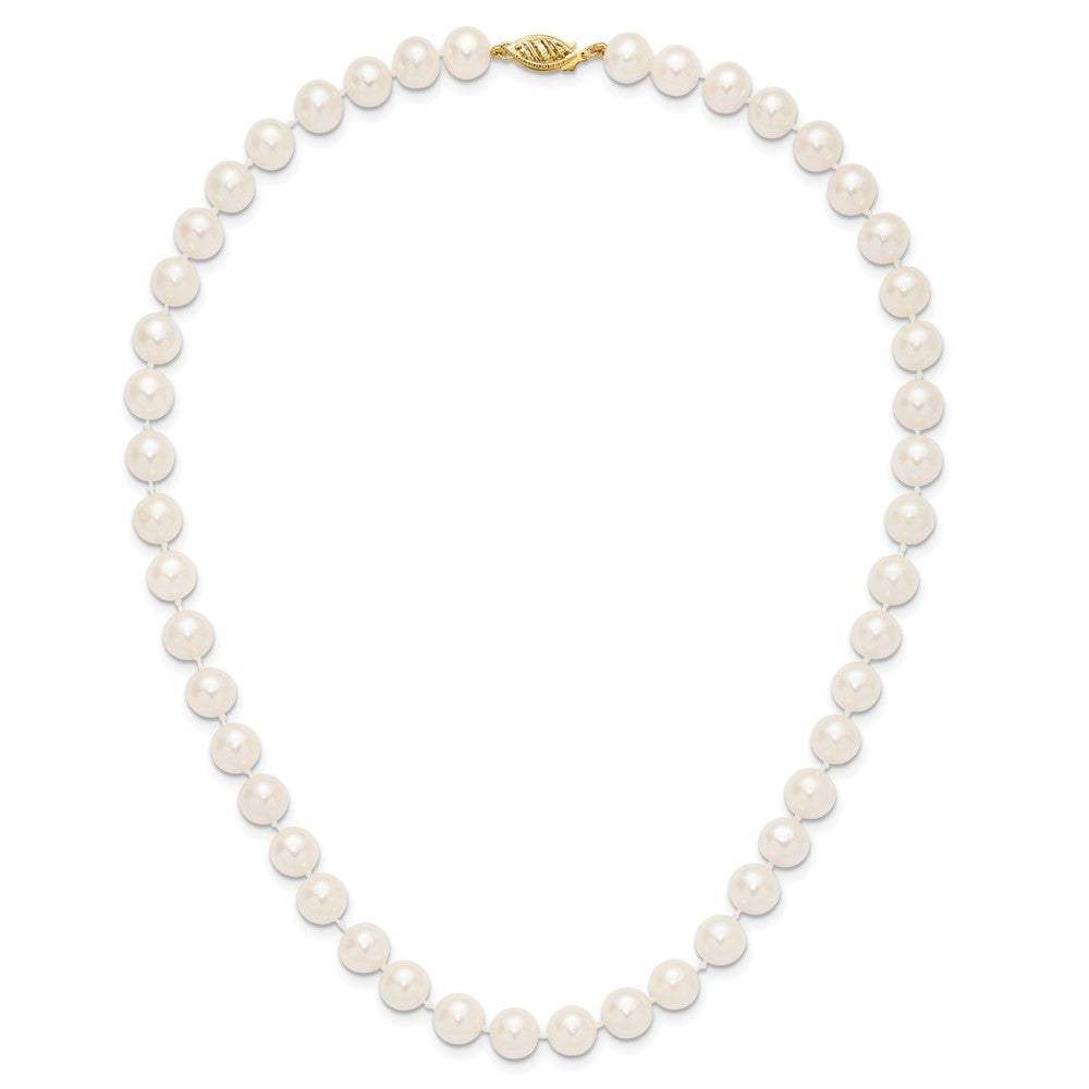 10k 8-9mm White Near Round Freshwater Cultured Pearl Necklace