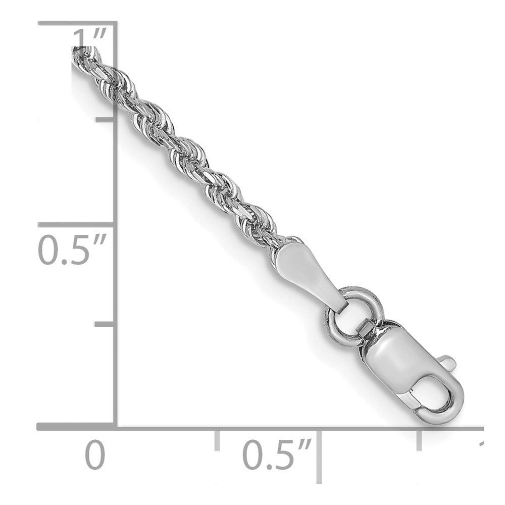 10k White Gold 2.0mm D/C Quadruple Rope Chain