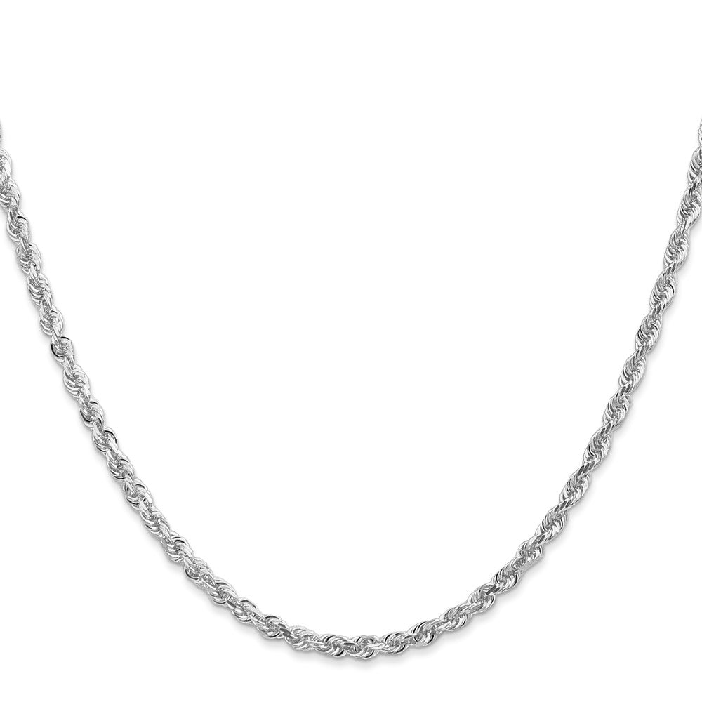 10k White Gold 3.0mm D/C Quadruple Rope Chain