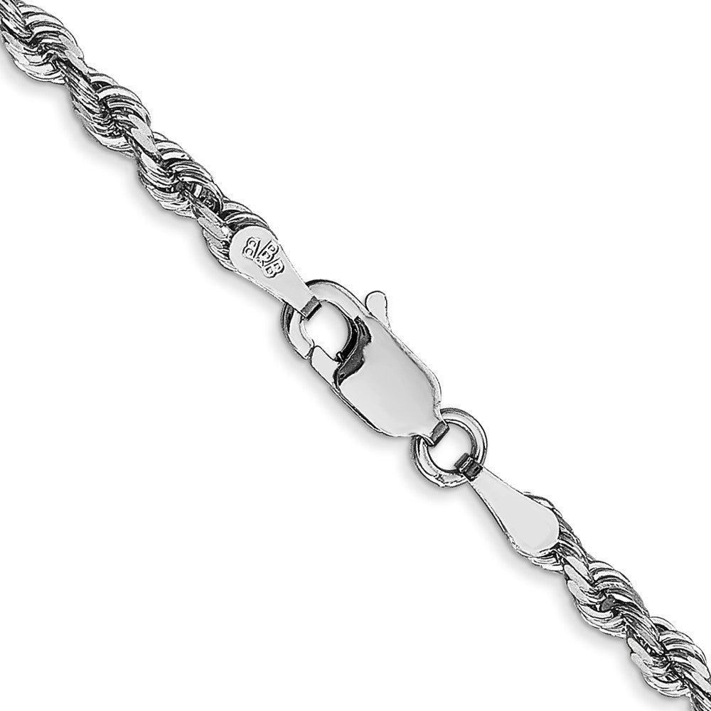 10k White Gold 3.0mm D/C Quadruple Rope Chain