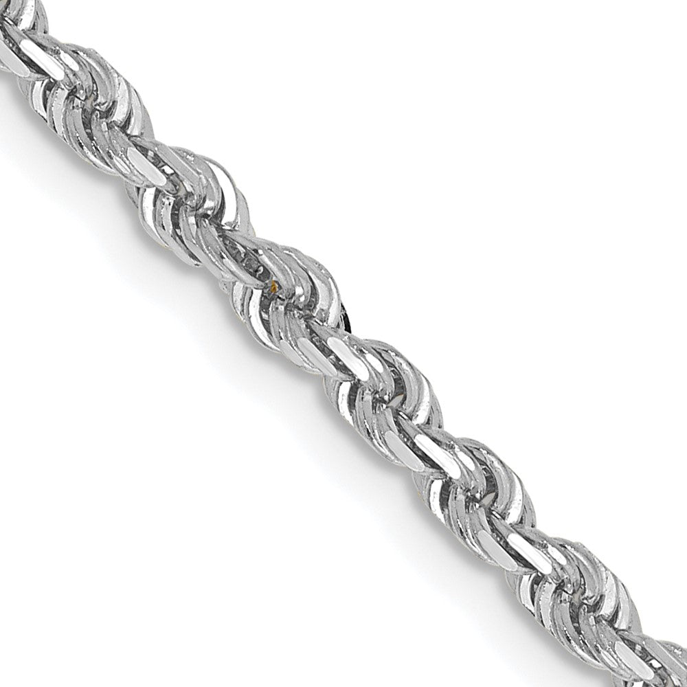 10k White Gold 3.0mm D/C Quadruple Rope Chain