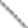 10k White Gold 3.0mm D/C Quadruple Rope Chain
