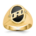 14k Men's Diamond and Black Onyx DAD Ring