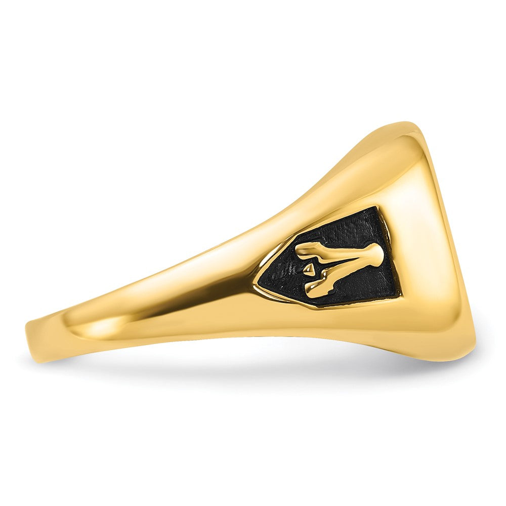 14k Men's Polished and Textured Masonic Ring Mounting