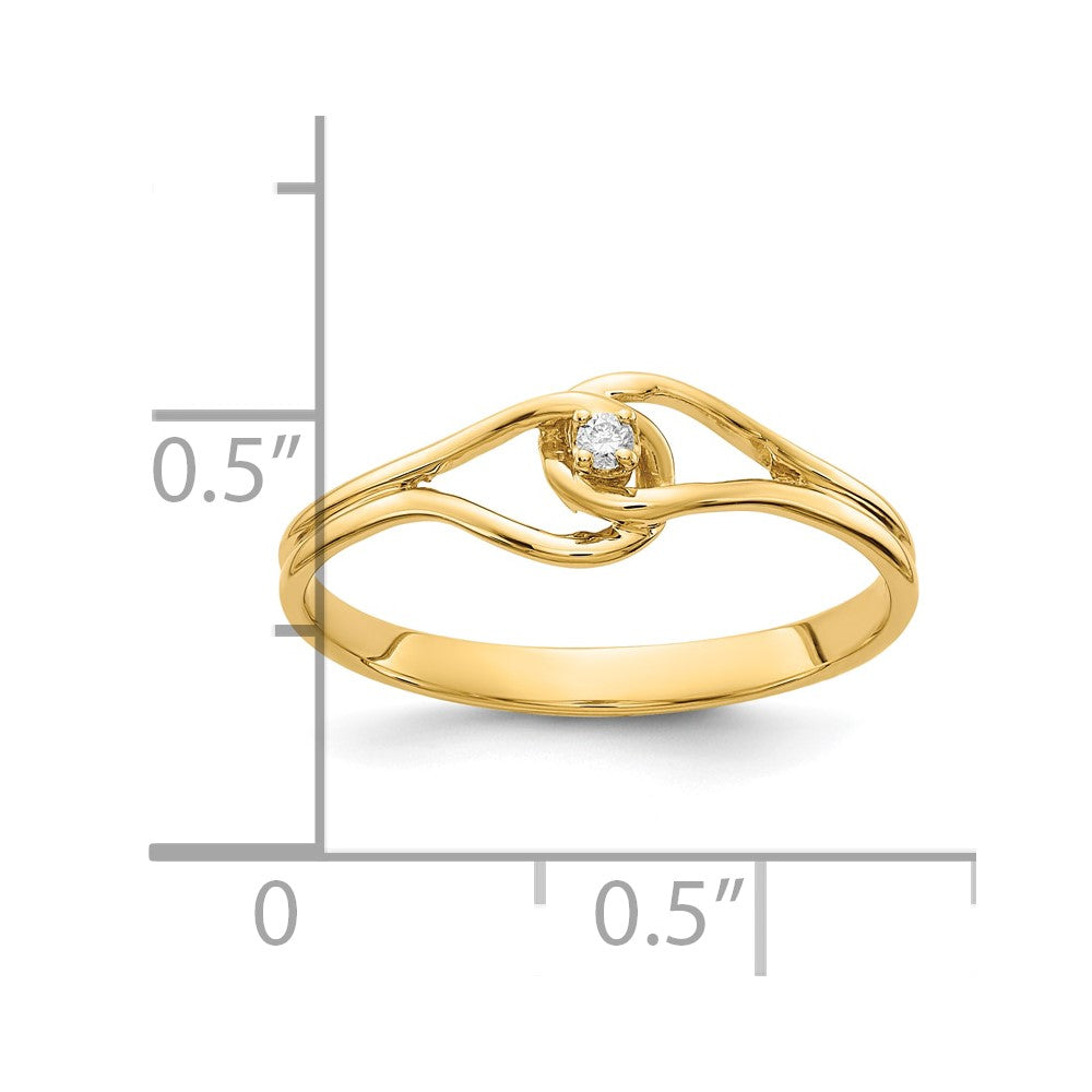 10K Polished AA Diamond Ring