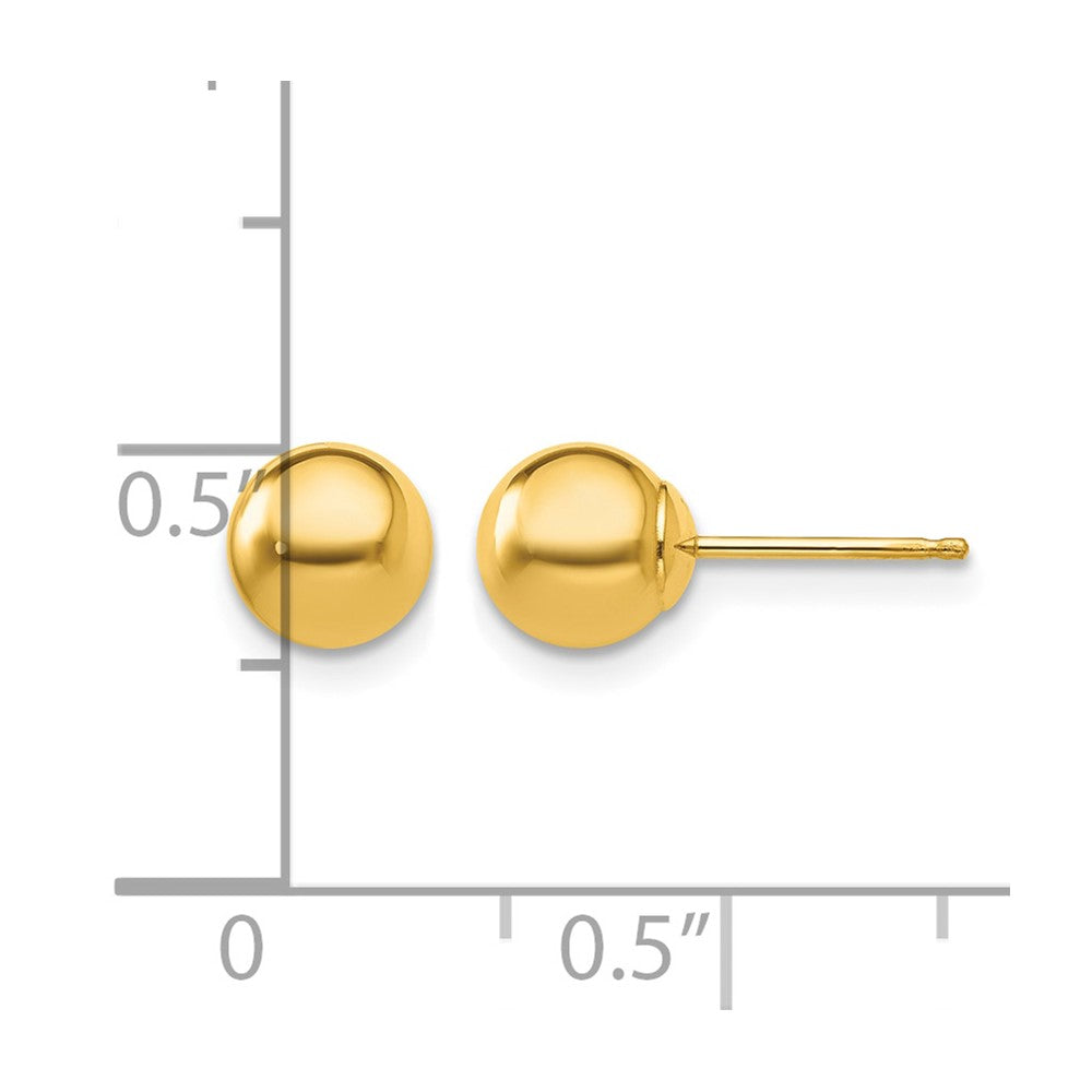 10k Polished 6mm Ball Post Earrings