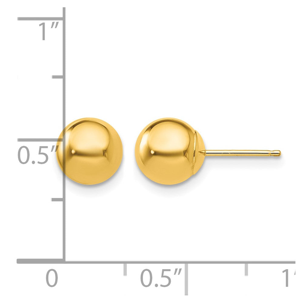 10k Polished 7mm Ball Post Earrings