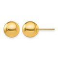 10k Polished 8mm Ball Post Earrings