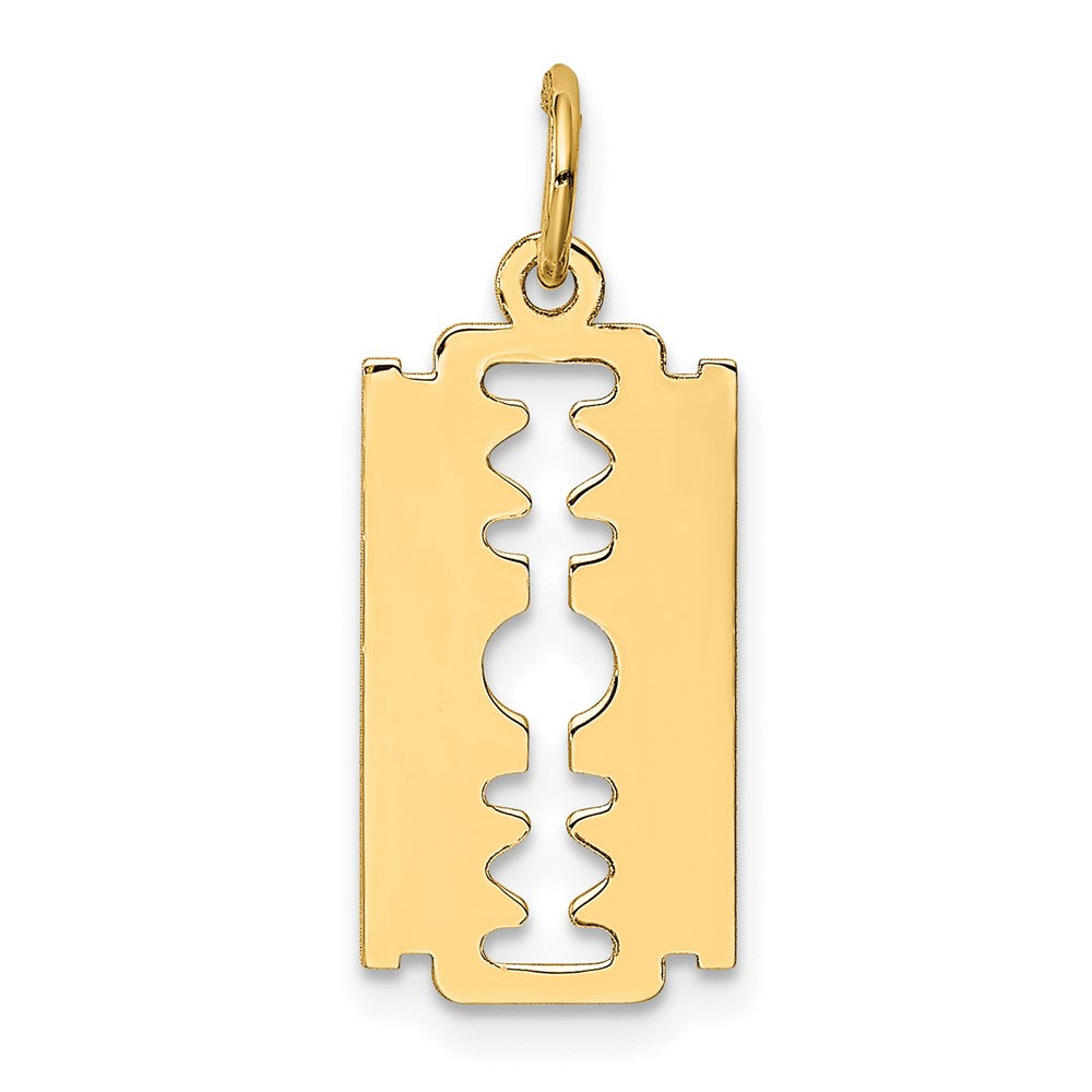 10k Polished Razor Blade Charm