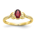 10K Garnet and Diamond Ring