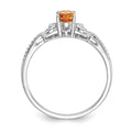10k White Gold Citrine and Diamond Ring