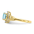 10K Aquamarine and Diamond Ring
