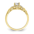 10K White Topaz and Diamond Ring