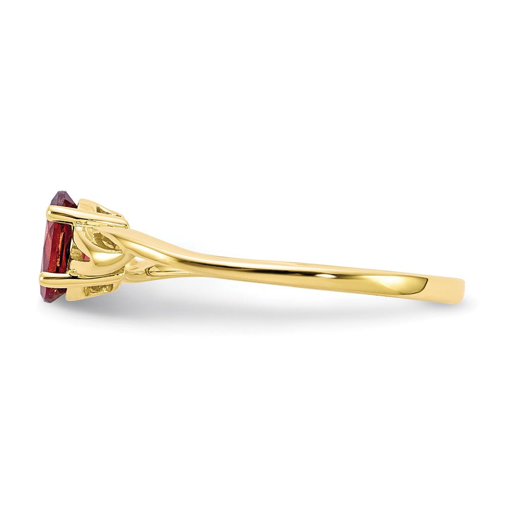 10k Polished Genuine Garnet Birthstone Ring
