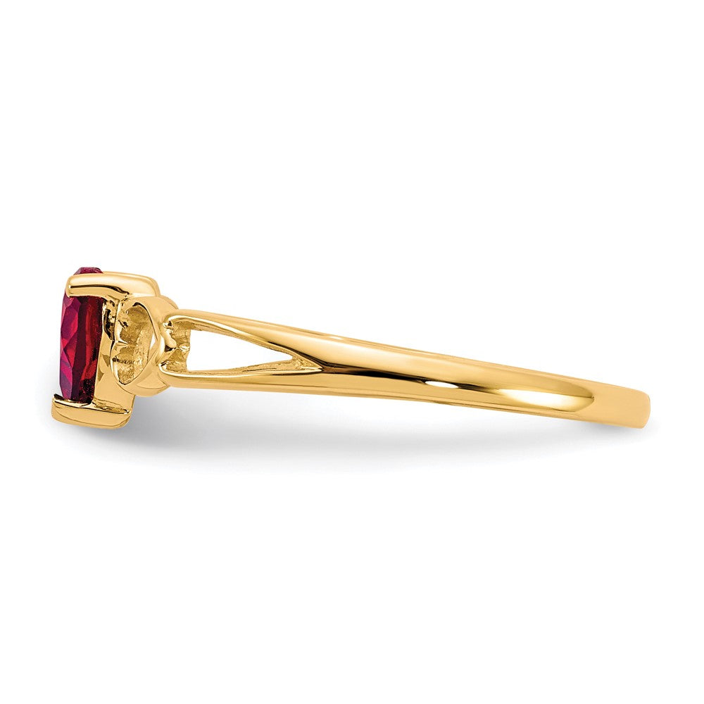 10k Polished Genuine Garnet Birthstone Ring