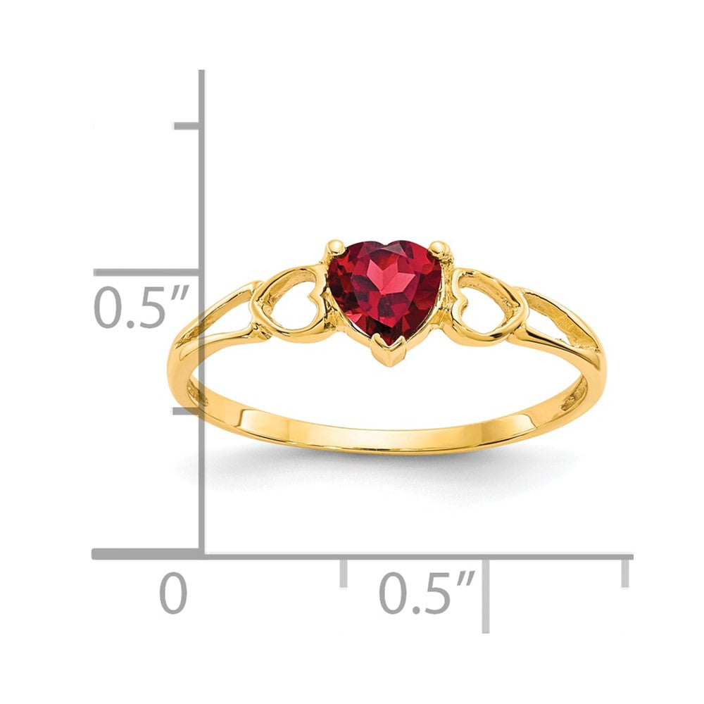 10k Polished Genuine Garnet Birthstone Ring