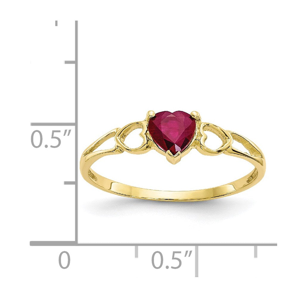 10k Polished Genuine Ruby Birthstone Ring