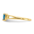 10k Polished Genuine Blue Topaz Birthstone Ring
