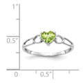 10k White Gold Polished Genuine Peridot Birthstone Ring