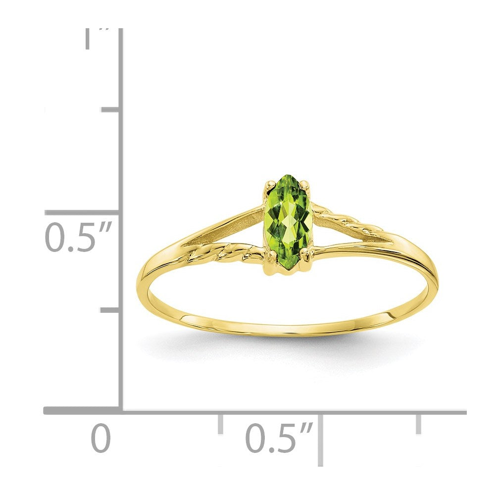 10k Polished Genuine Peridot Birthstone Ring