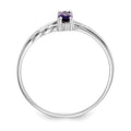 10k White Gold Polished Genuine Amethyst Birthstone Ring