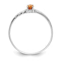10k White Gold Polished Genuine Citrine Birthstone Ring