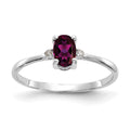 10k WG Polished Genuine Diamond/Rhodolite Garnet Birthstone Ring