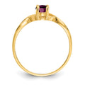 10k Polished Genuine Rhodolite Garnet Birthstone Ring