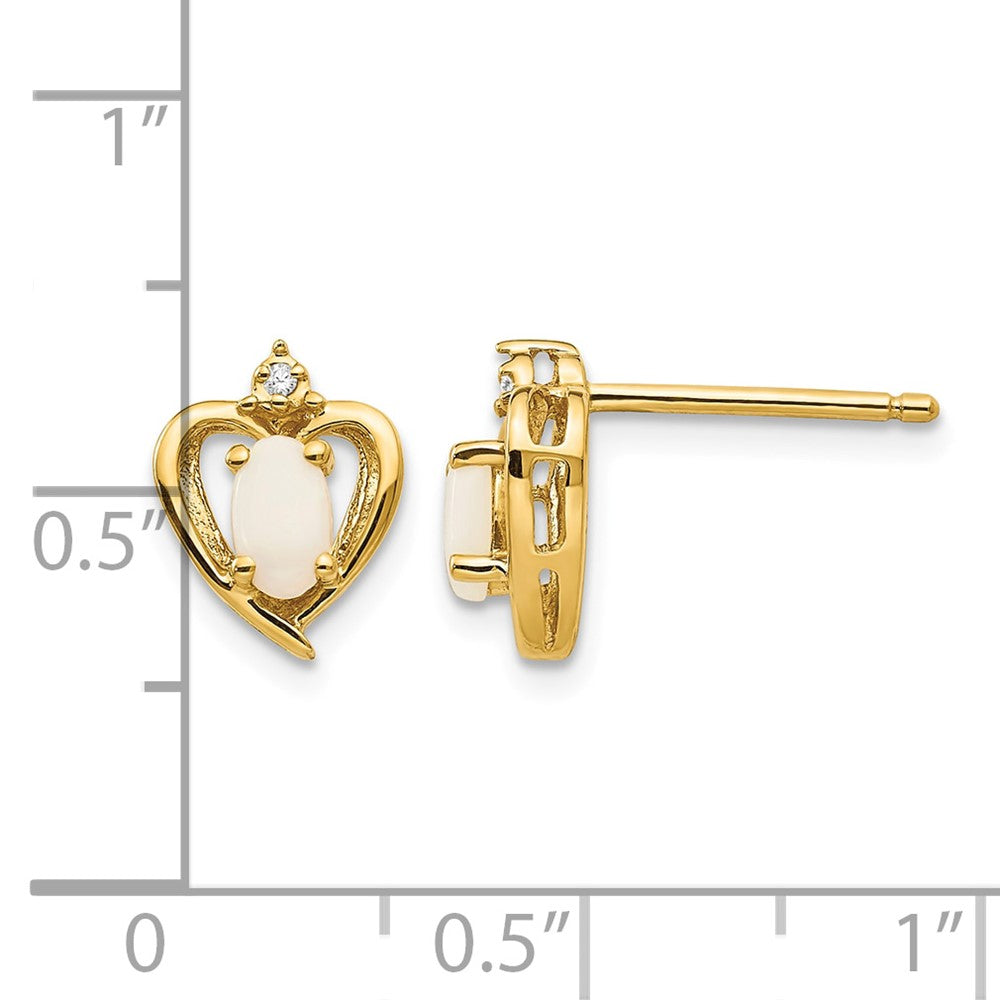 10K Diamond and Opal Earrings