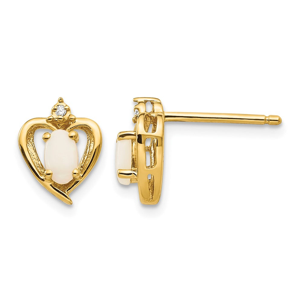 10K Diamond and Opal Earrings