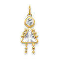 10k April Girl Birthstone Charm