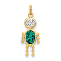 10k May Boy Birthstone Charm