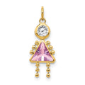 10k June Girl Birthstone Charm