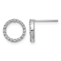 10k White Gold Diamond Open Circle Earrings