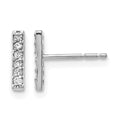 10k White Gold Diamond Bar Earrings