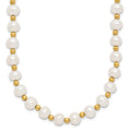 10K 6-7mm White Near Round FW Cultured Pearl Bead Necklace