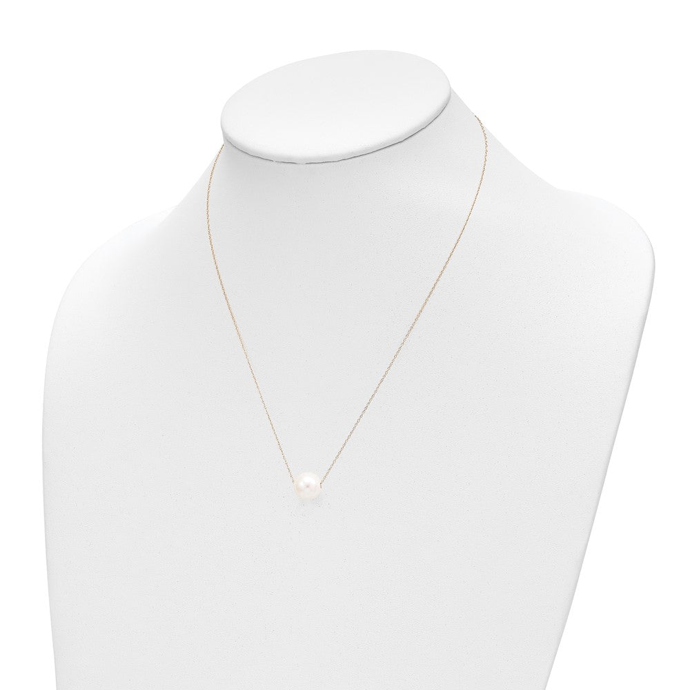 10k 10-11mm Round White FWC Pearl Rope Necklace