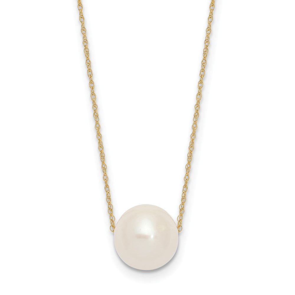 10k 10-11mm Round White FWC Pearl Rope Necklace