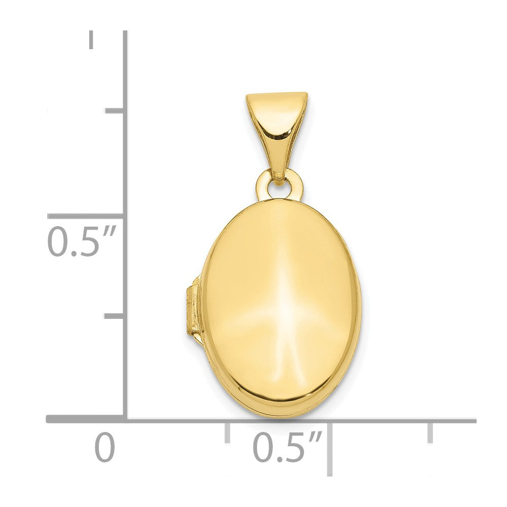 10k Plain Polished Oval Locket