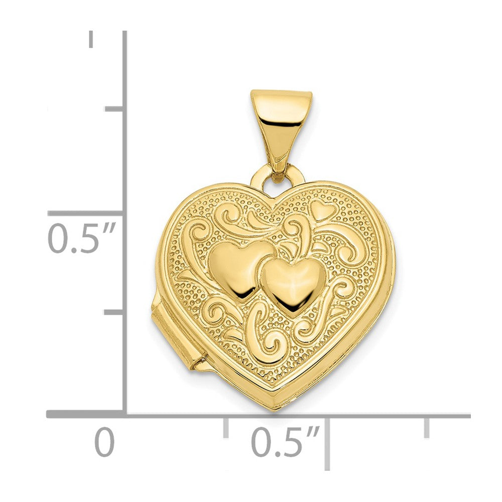 10k Yellow Gold Double Heart Locket
